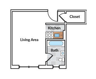 Studio, 1 bath, 312 sqft, $1,649