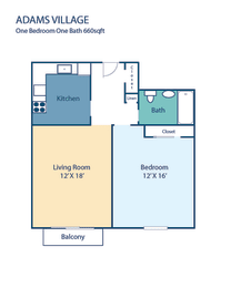 1 bed, 1 bath, 660 sqft, $2,320