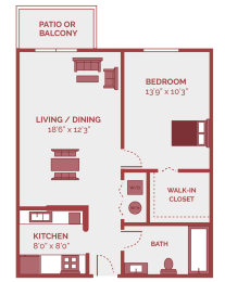 1 bed, 1 bath, 645 sqft, $1,320