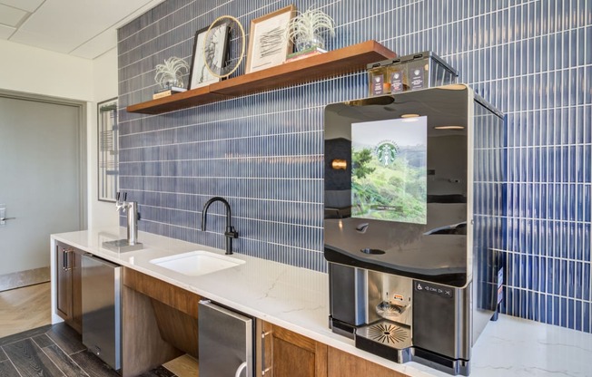 Starbucks coffee machine in the Resident lounge