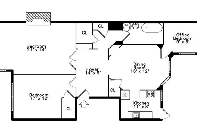 3 beds, 1 bath, 1,000 sqft, $3,000, Unit 5