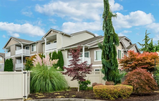 Beautiful Landscaping and Apartment Buildings at The Madison Apartments in Olympia, Washington, WA