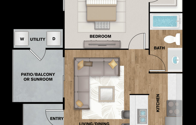 1 bed, 1 bath, 475 sqft, $1,062