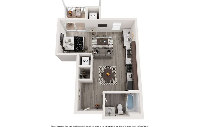 1 bed, 1 bath, 516 sqft, $1,415