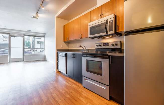 kitchen with stainless steel appliances