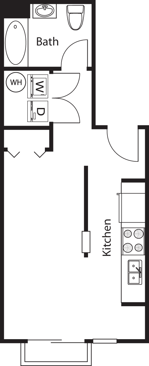 Studio, 1 bath, 469 sqft, $1,741, Unit 307