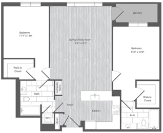 2 beds, 2 baths, 1,144 sqft, $3,000