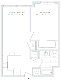 1 bed, 1 bath, 740 sqft, $2,319