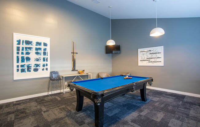 Clubhouse pool table at Centennial Crossing Apartments in Nashville Tennessee