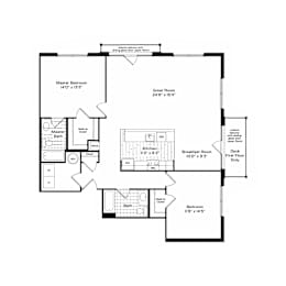 2 beds, 2 baths, 1,377 sqft, $3,431