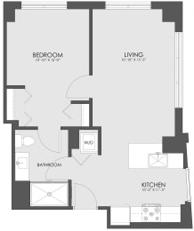 1 bed, 1 bath, 653 sqft, $2,699