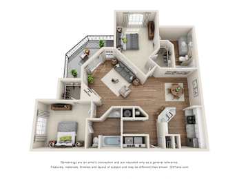 2 beds, 2 baths, 1,137 sqft, $1,446