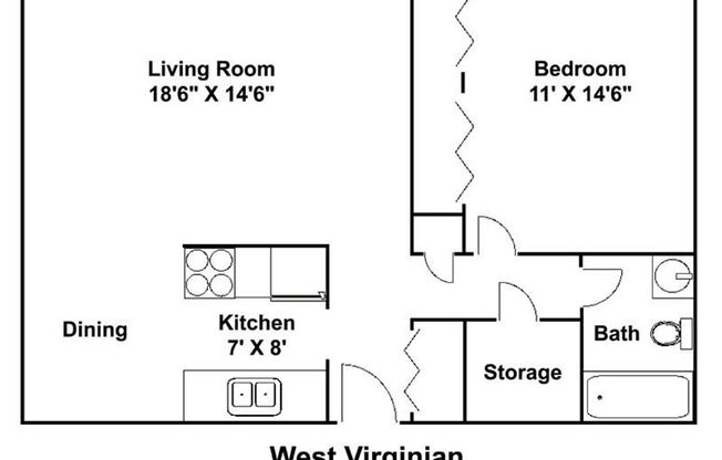 1 bed, 1 bath, 700 sqft, $1,025, Unit 303