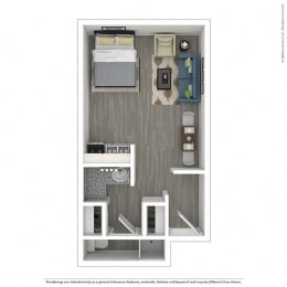 Studio, 1 bath, 362 sqft, $2,279