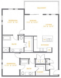 2 beds, 2 baths, 1,388 sqft, $2,617