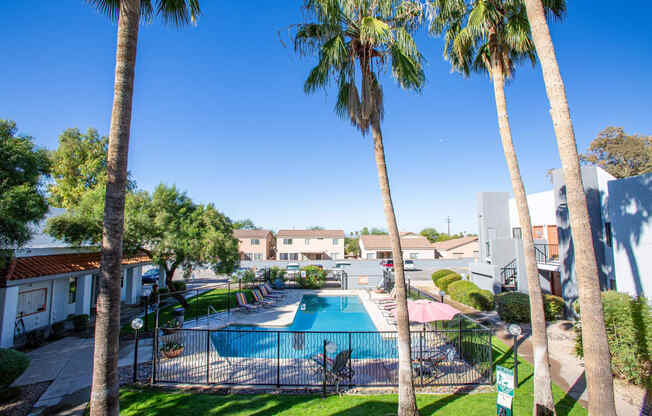 Pool Courtyard at Acacia Hills Apartments in Tucson Arizona