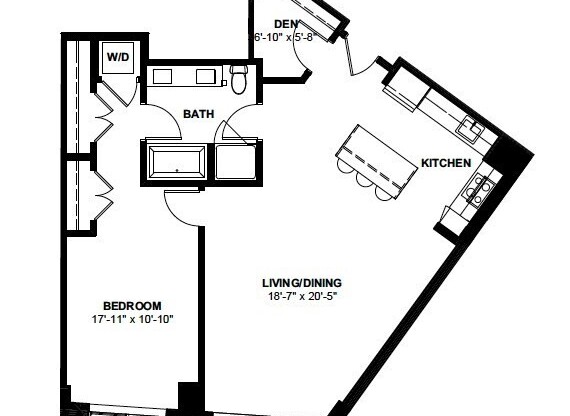 1 bed, 1 bath, 996 sqft, $5,450, Unit PH-1211