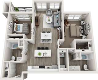 2 beds, 2 baths, 1,049 sqft, $2,309