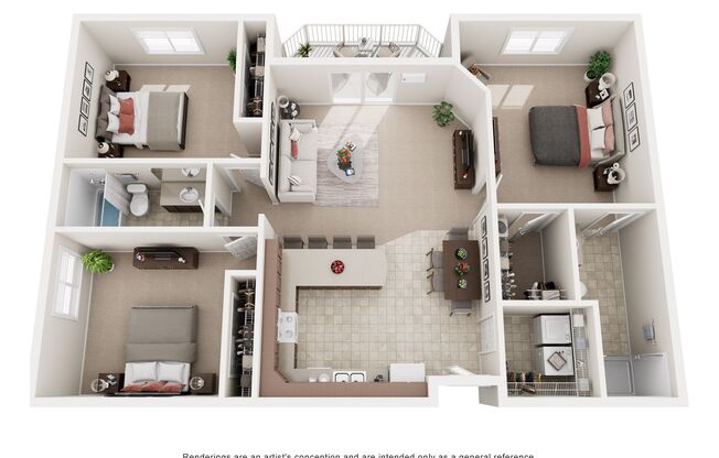 3 beds, 2 baths, 1,353 sqft, $1,575, Unit 5301-302