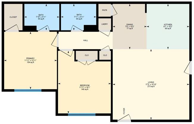 2 beds, 2 baths, 1,052 sqft, $1,065, Unit 123
