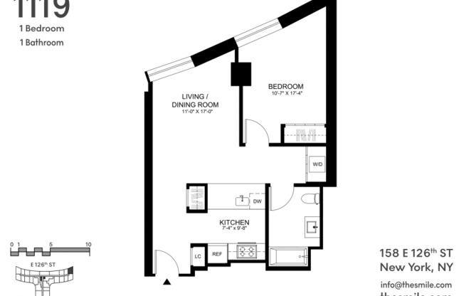 1 bed, 1 bath, 720 sqft, $3,650, Unit 1119