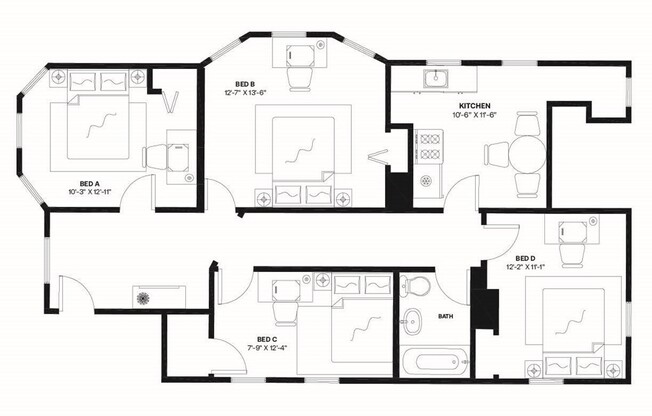 3 beds, 1 bath, $3,150, Unit 1