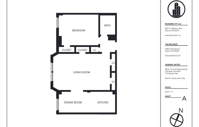 1 bed, 1 bath, 708 sqft, $1,269, Unit 812