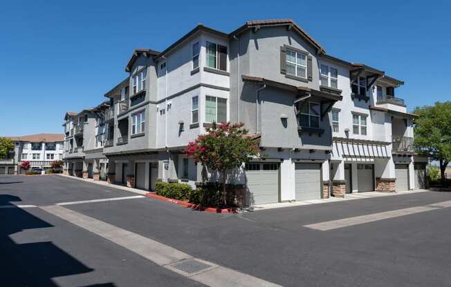 exterior building shot with white and grey paint 