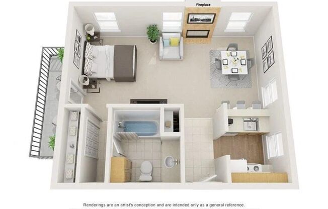 Studio, 1 bath, 538 sqft, $1,175, Unit 10201
