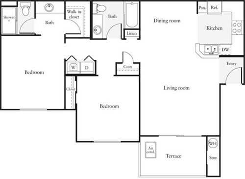2 beds, 2 baths, 1,070 sqft, $3,737, Unit 0311