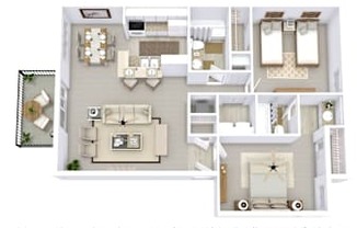 2 beds, 2 baths, 982 sqft, $970