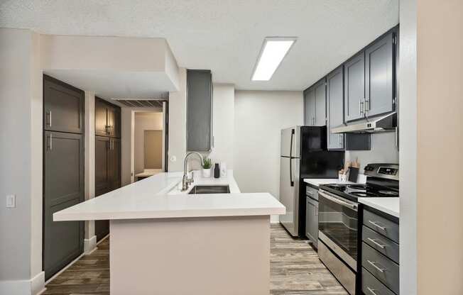 Model kitchen with bar