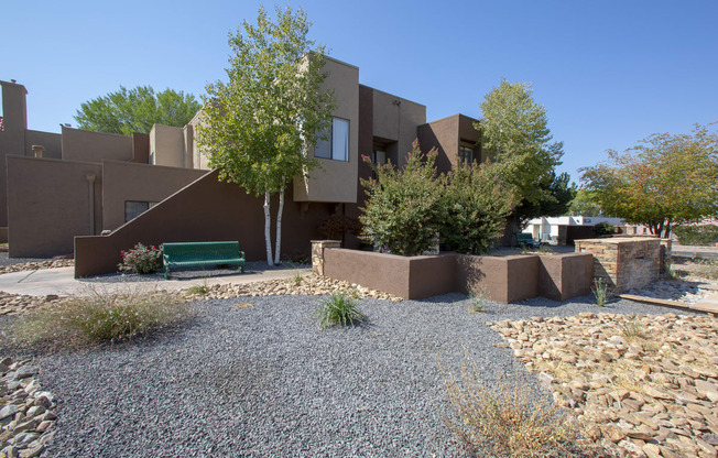 Exterior and landscaping at Villas de la Terraza Apartments in Albuquerque NM October 2020