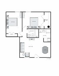 2 beds, 1 bath, 828 sqft, $825