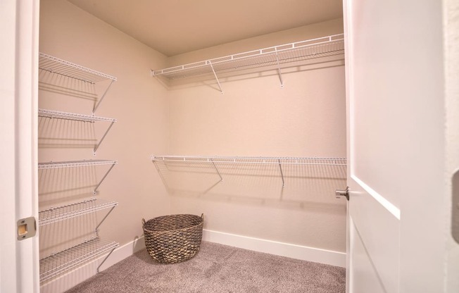 Walk in closet at Verndale Apartments in Lansing, MI