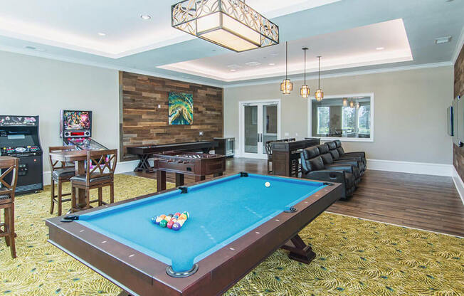 Billiards Table In Game Room at The Oasis at Lake Bennet, Ocoee, Florida