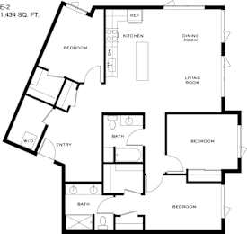 2 beds, 2 baths, 1,394 sqft, $2,953