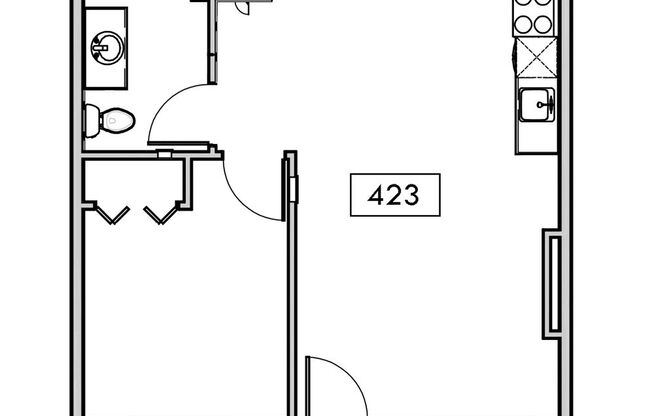 1 bed, 1 bath, 560 sqft, $1,599, Unit 423