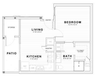 Studio, 1 bath, 510 sqft, $1,399