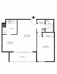 1 bed, 1 bath, 665 sqft, $1,640