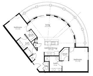 2 beds, 2 baths, 1,319 sqft, $2,437