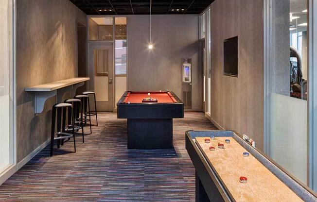 Billiards Room and Game Room for Apartment Residents at 805 N. Lasalle Apartments, Chicago