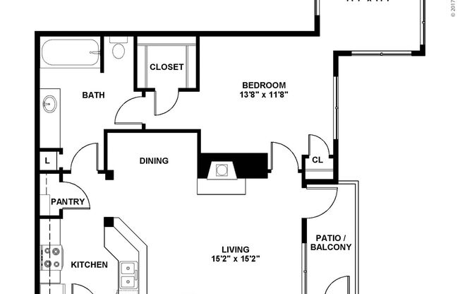 1 bed, 1 bath, 939 sqft, $2,615