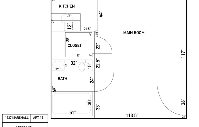Studio, 1 bath, $725, Unit 15