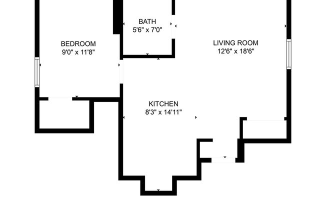 1 bed, 1 bath, $750, Unit 5