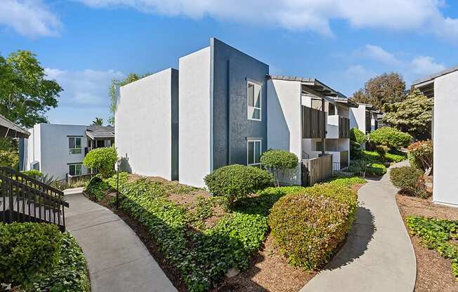 Exterior Community Building and Landscape at Colonnade at Fletcher Hills Apartments in El Cajon, CA.