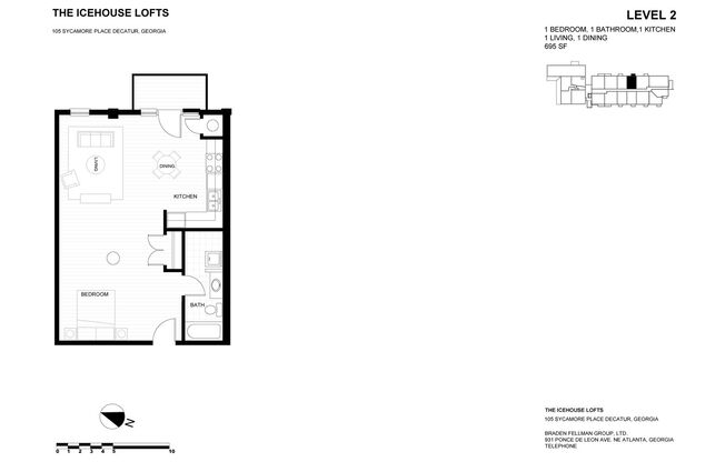 Studio, 1 bath, 695 sqft, $1,550, Unit A-210