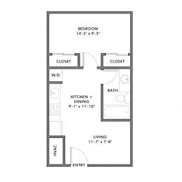 1 bed, 1 bath, 480 sqft, $1,200