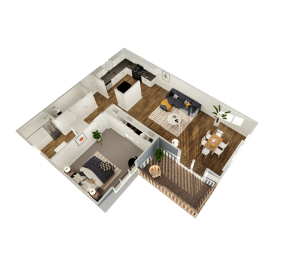 1 bed, 1 bath, 700 sqft, $1,396