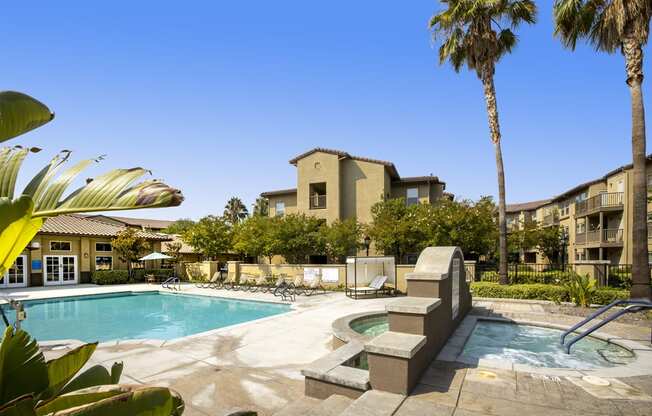 Pool and spa at 55+ FountainGlen Stevenson Ranch, Stevenson Ranch, 91381